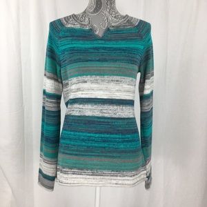 Eddie Bauer Womens S Gray Striped Sweater